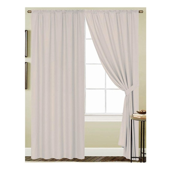 Rod Pocket Window Curtain Panel, 54 by 90, Silver - Picture 1 of 1